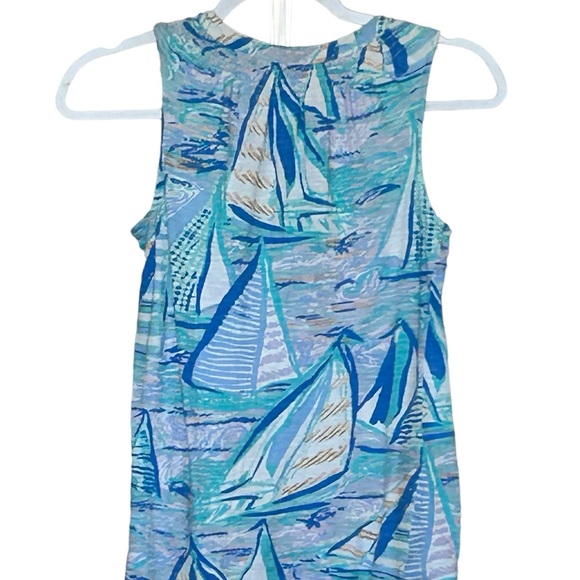 Lilly Pulitzer Essie Aboat Time Sailboat Tank Top Sleeveless Shirt Size XXS - Picture 6 of 6
